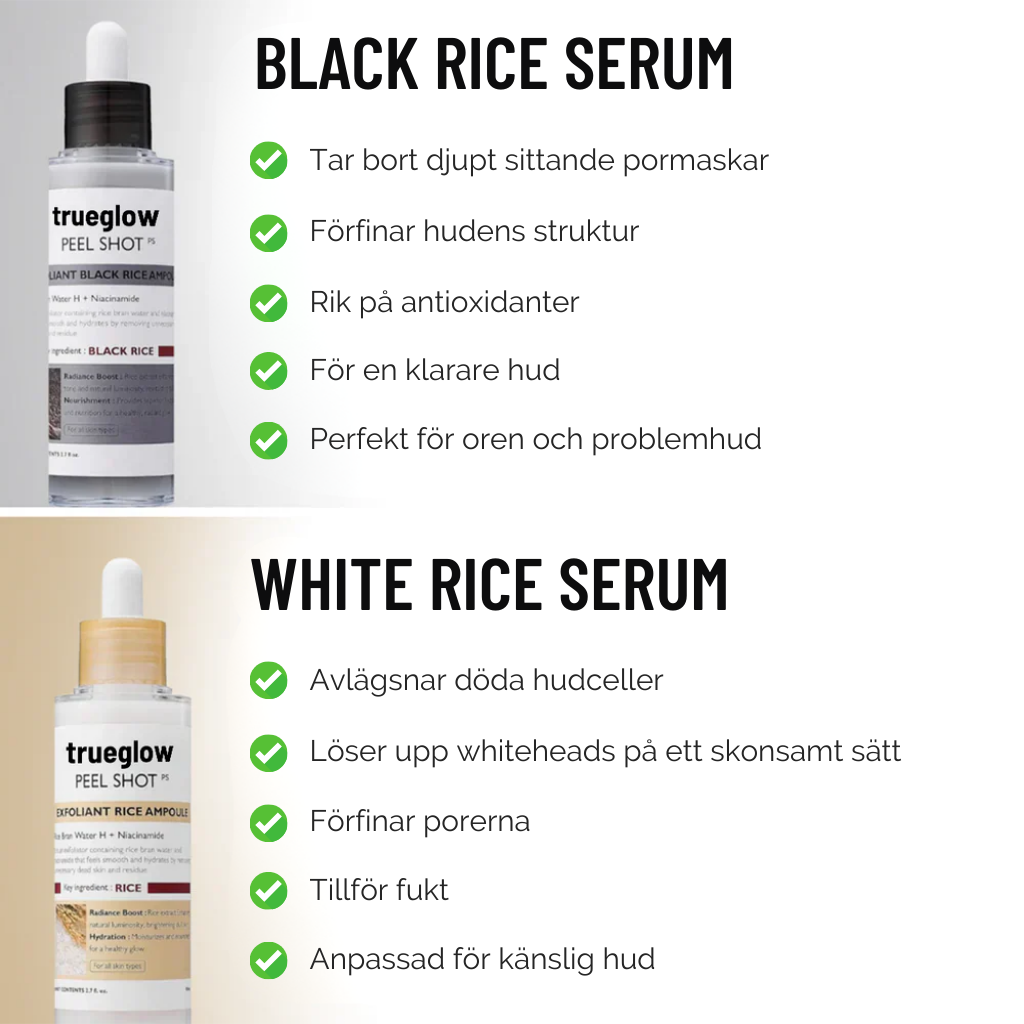 Dr. Melaxin -  Rice Peel Glow Serum (Svart/Vit Ris)