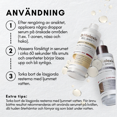 Dr. Melaxin -  Rice Peel Glow Serum (Svart/Vit Ris)