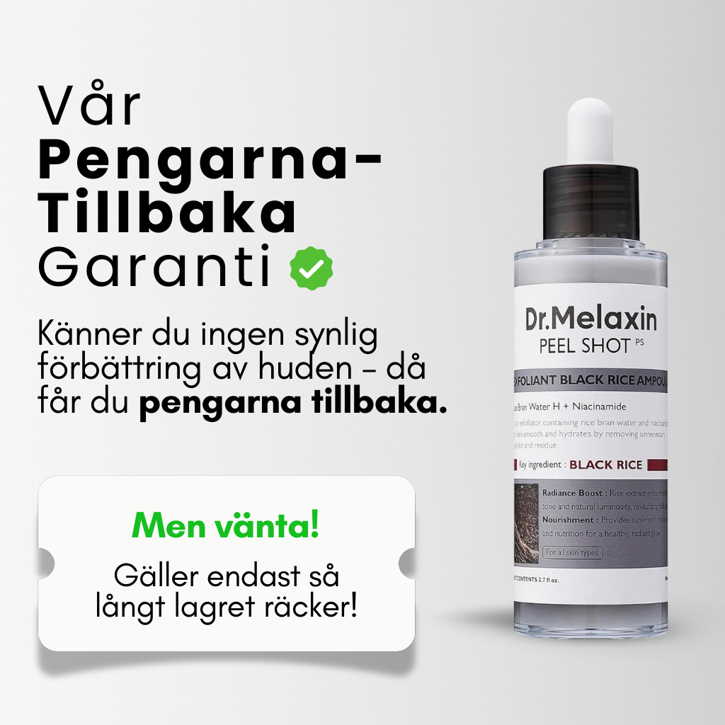 Dr. Melaxin -  Rice Peel Glow Serum (Vit/Svart Ris)